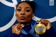 Simone Biles at the 2024 Olympic Games in Paris, France. (Images by Getty)